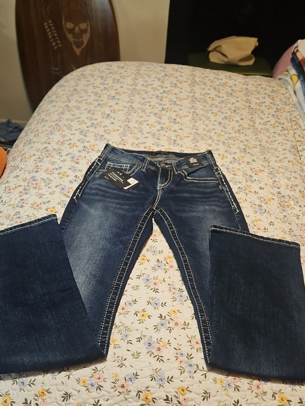 Silver Jeans Dark Blue Bootcut with Contrast Stitching